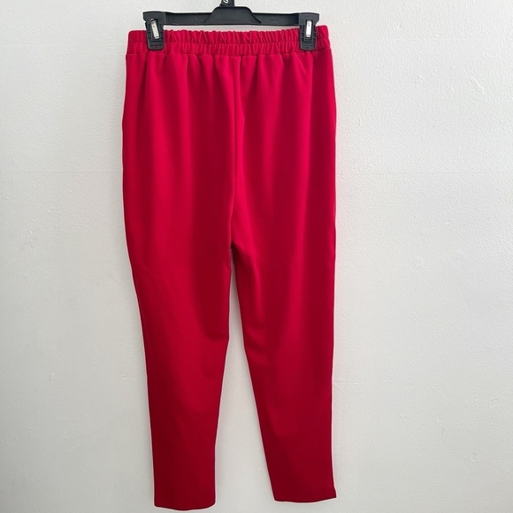 Its Me Red High-Waisted Tailored Pants Side Pockets Womens LARGE Pull On NWOT - Picture 4 of 7
